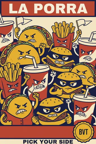 Burgers vs Tacos poster: PICK YOUR SIDE