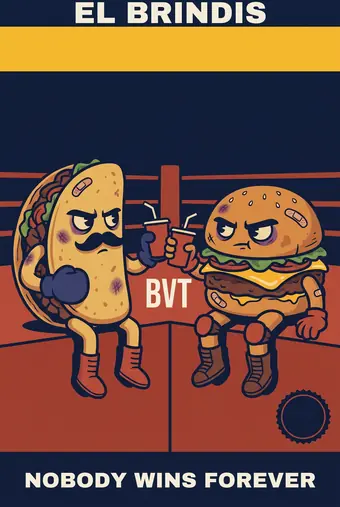 Burgers vs Tacos poster: NOBODY WINS FOREVER